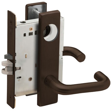 Schlage Grade 1 Entrance Office Mortise Lock, Less Cylinder, 03 Lever, L Escutcheon, Dark Oxidized Satin Bro L9050L 03L 613